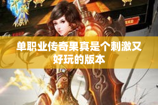 单职业传奇果真是个刺激又好玩的版本-图1