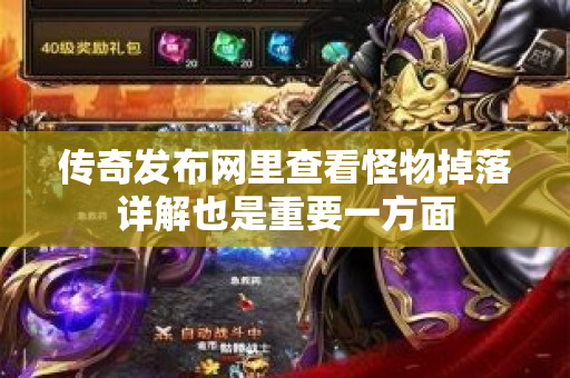 传奇发布网里查看怪物掉落详解也是重要一方面
