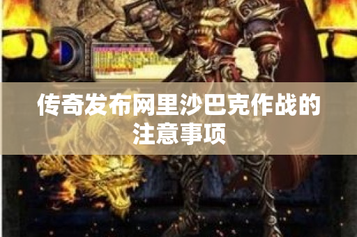 传奇发布网里沙巴克作战的注意事项-图1
